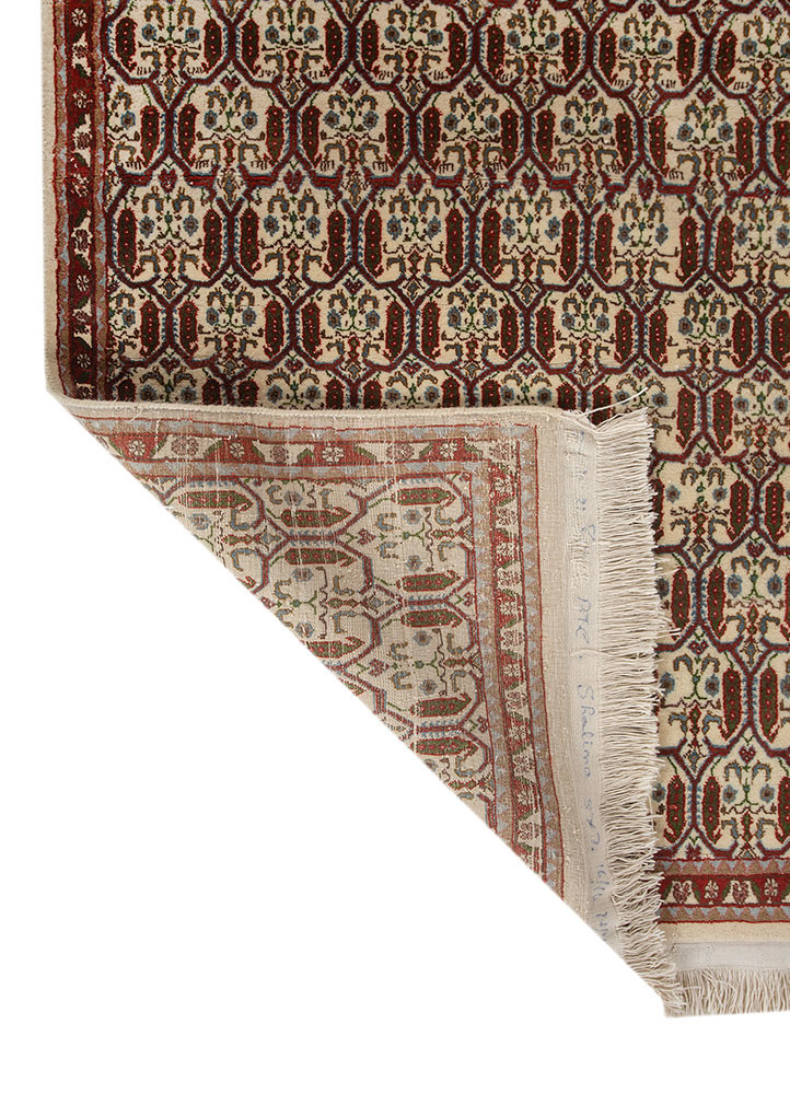 gulnar ivory wool hand knotted Rug - Backing Shot gulnar ivory wool hand knotted Rug - Backing Shot