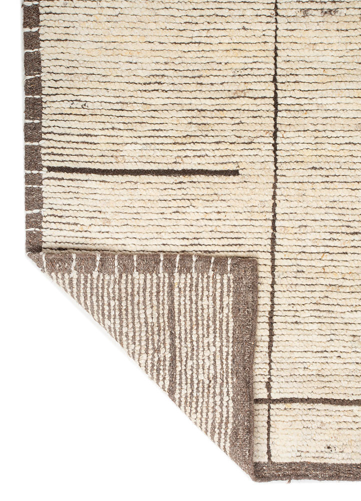 manifest beige and brown wool hand knotted Rug - Backing Shot manifest beige and brown wool hand knotted Rug - Backing Shot