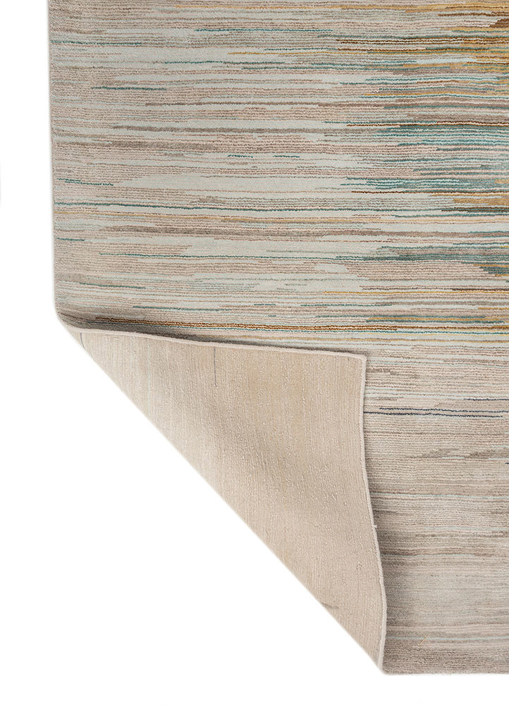 hidden by kavi beige and brown wool and silk hand knotted Rug - Backing Shot hidden by kavi beige and brown wool and silk hand knotted Rug - Backing Shot