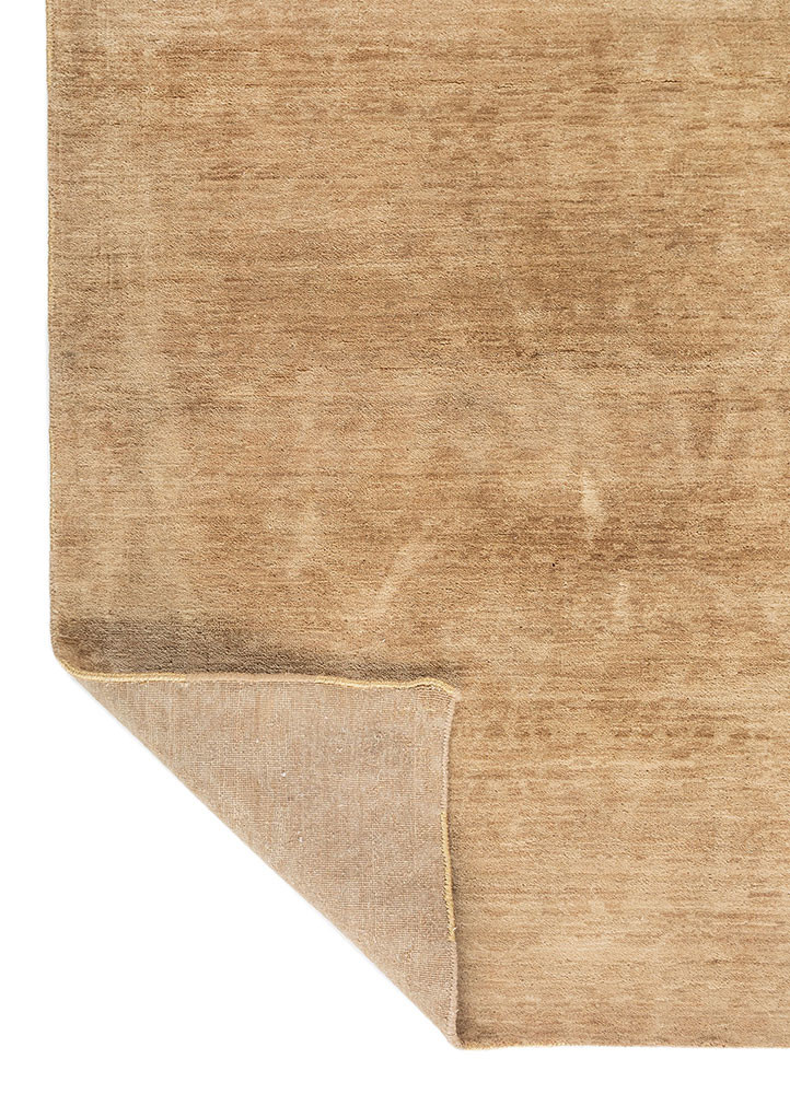 pansy beige and brown wool hand knotted Rug - Backing Shot