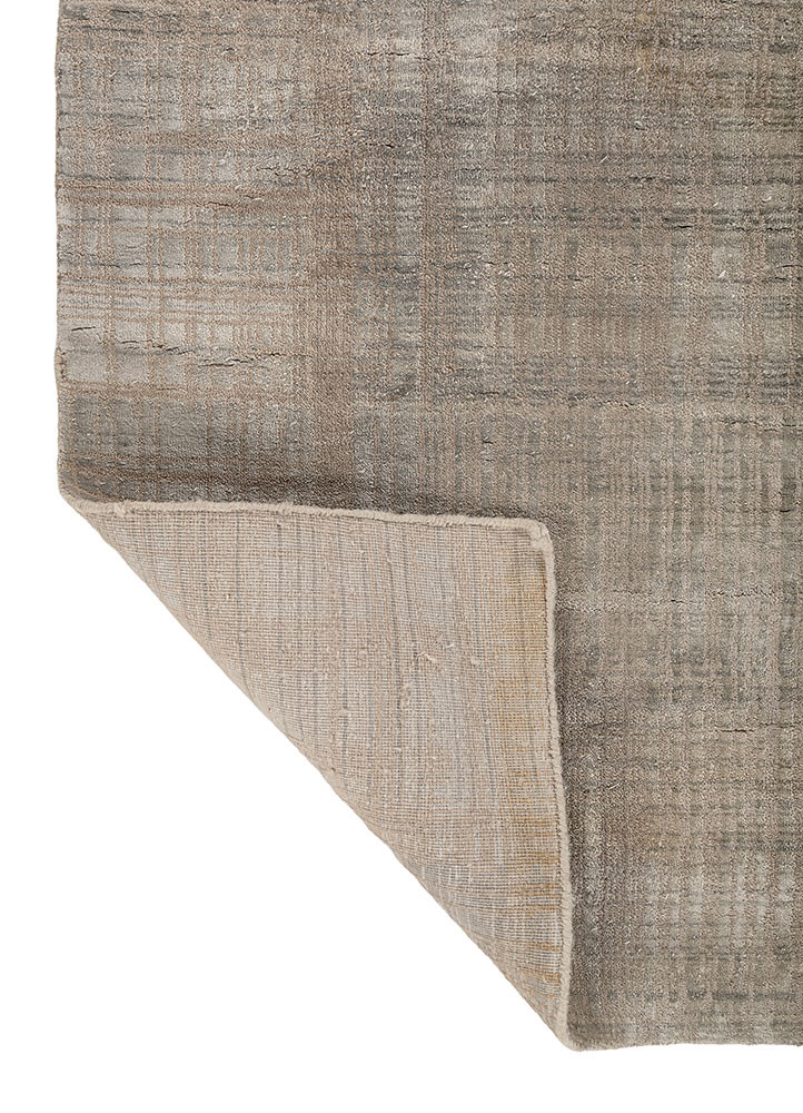 aprezo grey and black wool and bamboo silk hand knotted Rug - Backing Shot aprezo grey and black wool and bamboo silk hand knotted Rug - Backing Shot