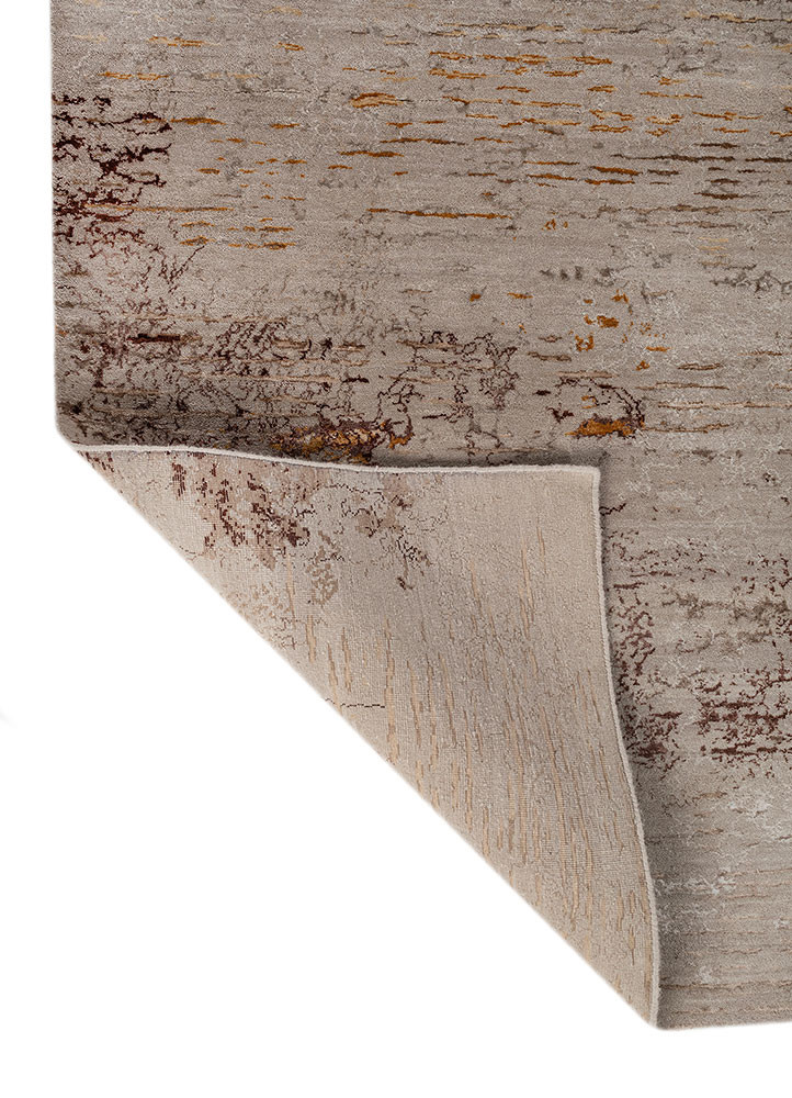 unstring by kavi grey and black wool and bamboo silk hand knotted Rug - Backing Shot unstring by kavi grey and black wool and bamboo silk hand knotted Rug - Backing Shot