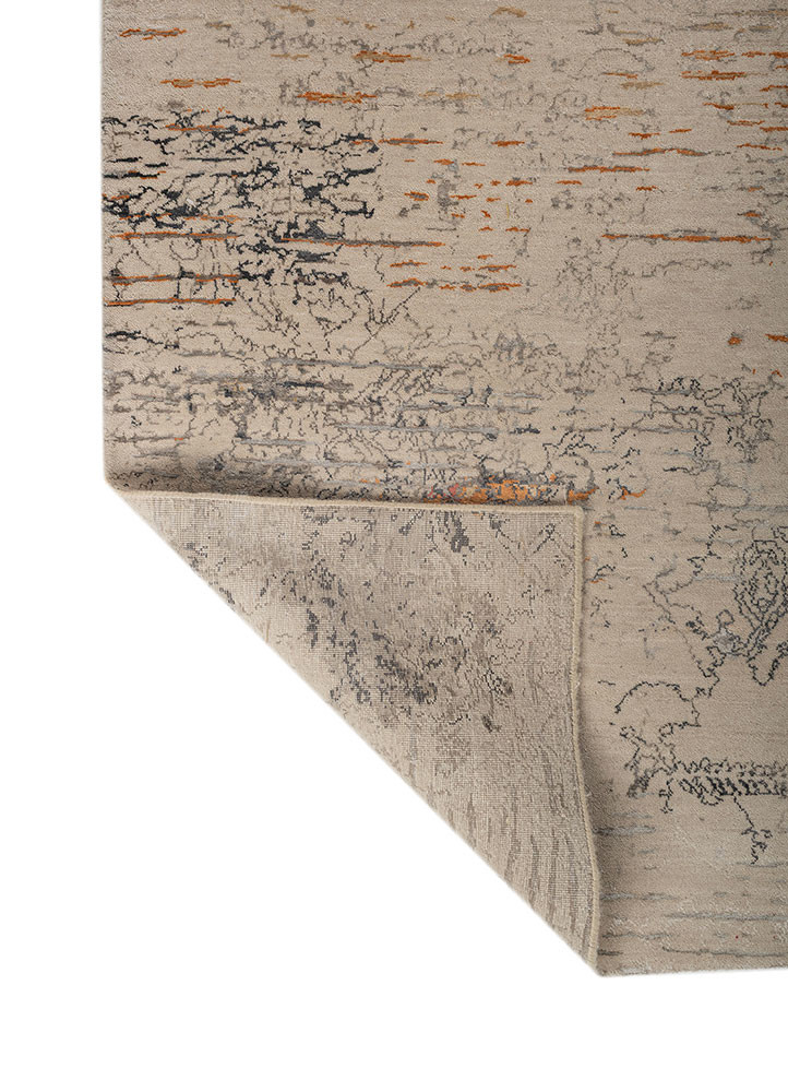 aprezo ivory wool and bamboo silk hand knotted Rug - Backing Shot aprezo ivory wool and bamboo silk hand knotted Rug - Backing Shot