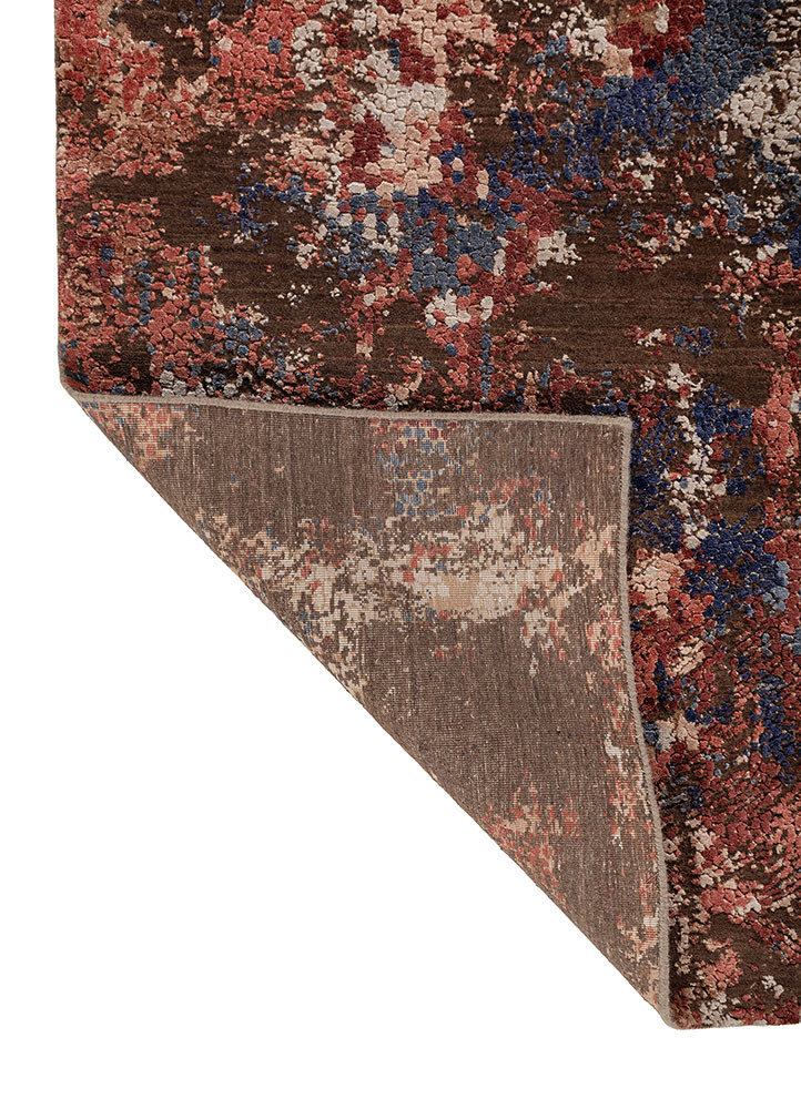 unstring by kavi beige and brown wool and bamboo silk hand knotted Rug - Backing Shot unstring by kavi beige and brown wool and bamboo silk hand knotted Rug - Backing Shot
