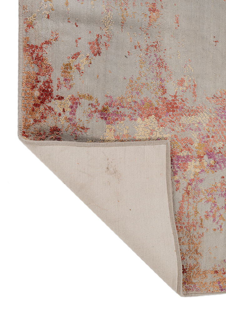 unstring by kavi blue wool and bamboo silk hand knotted Rug - Backing Shot unstring by kavi blue wool and bamboo silk hand knotted Rug - Backing Shot