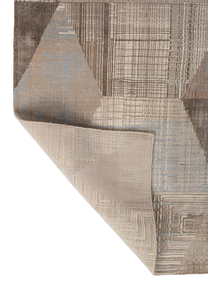unstring by kavi ivory wool and bamboo silk hand knotted Rug - Backing Shot unstring by kavi ivory wool and bamboo silk hand knotted Rug - Backing Shot