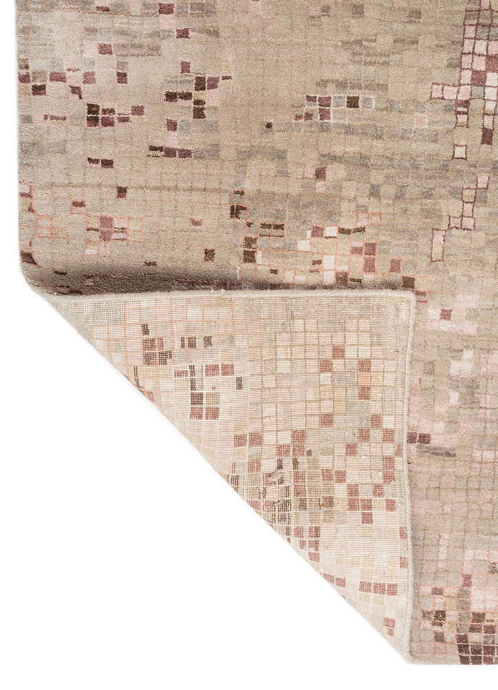 hidden by kavi ivory wool and bamboo silk hand knotted Rug - Backing Shot hidden by kavi ivory wool and bamboo silk hand knotted Rug - Backing Shot