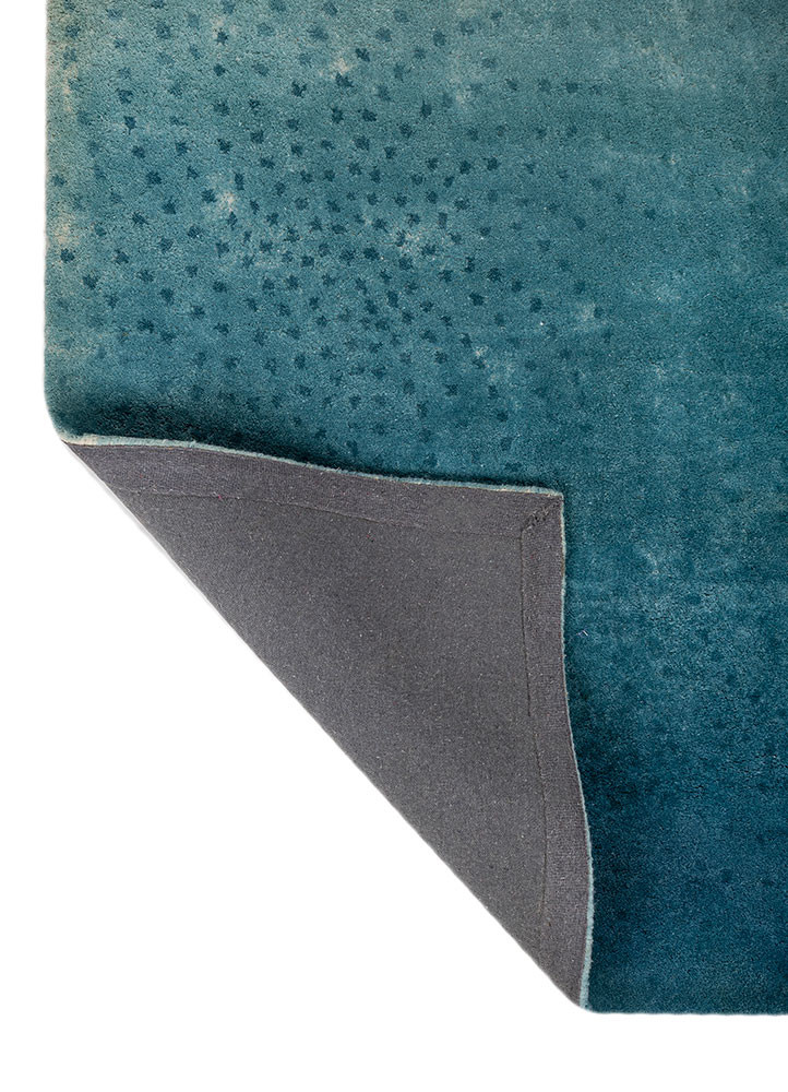 modo blue wool hand tufted Rug - Backing Shot modo blue wool hand tufted Rug - Backing Shot