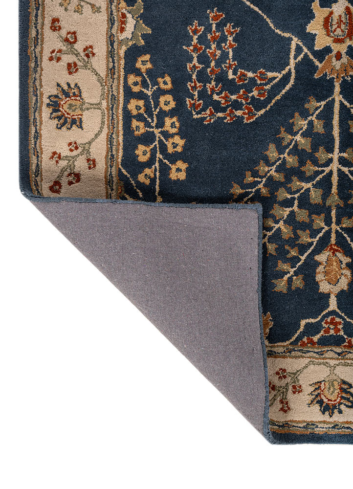 kasbah blue wool hand tufted Rug - Backing Shot kasbah blue wool hand tufted Rug - Backing Shot