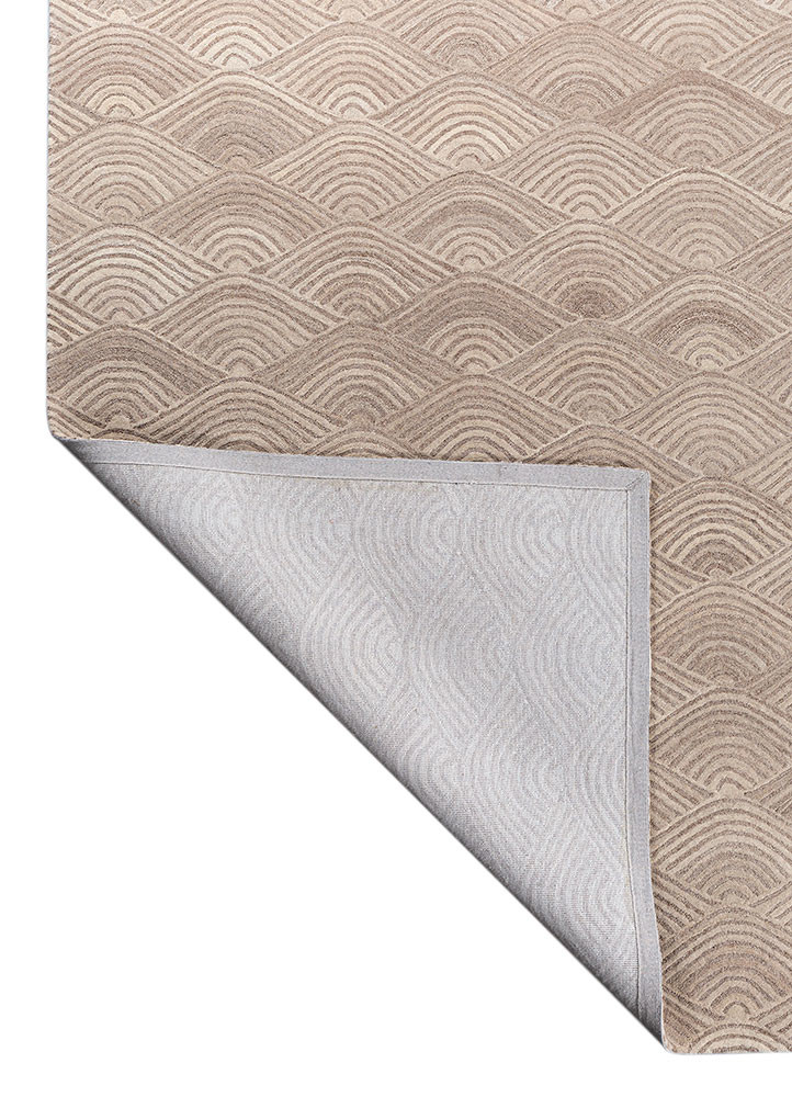 pathways beige and brown wool hand tufted Rug - Backing Shot pathways beige and brown wool hand tufted Rug - Backing Shot