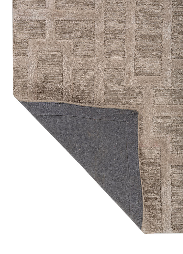 contour beige and brown wool and viscose hand tufted Rug - Backing Shot contour beige and brown wool and viscose hand tufted Rug - Backing Shot