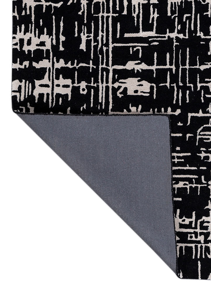 adrift grey and black wool and viscose hand tufted Rug - Backing Shot adrift grey and black wool and viscose hand tufted Rug - Backing Shot
