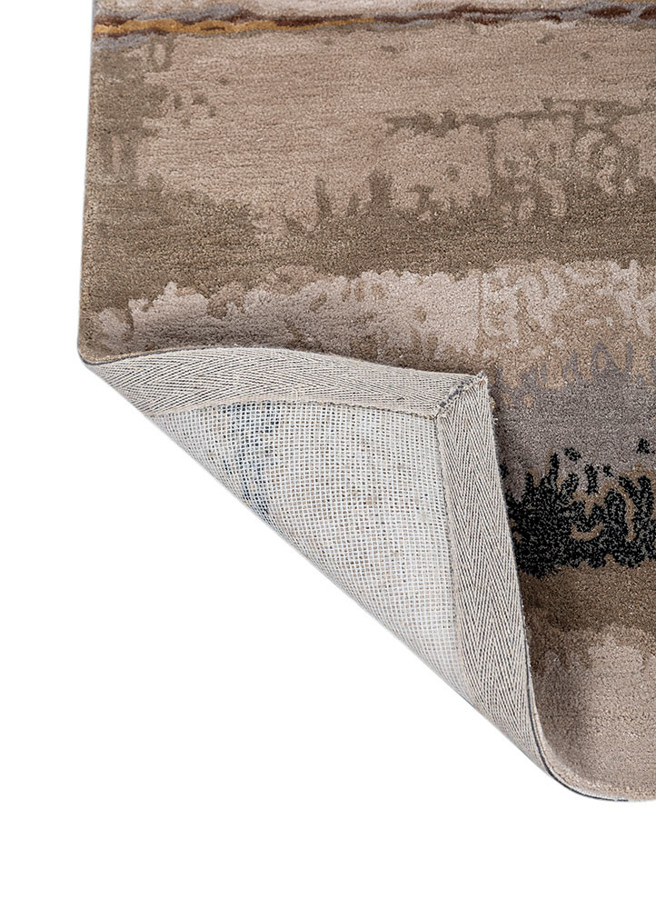 genesis beige and brown wool and viscose hand tufted Rug - Backing Shot genesis beige and brown wool and viscose hand tufted Rug - Backing Shot