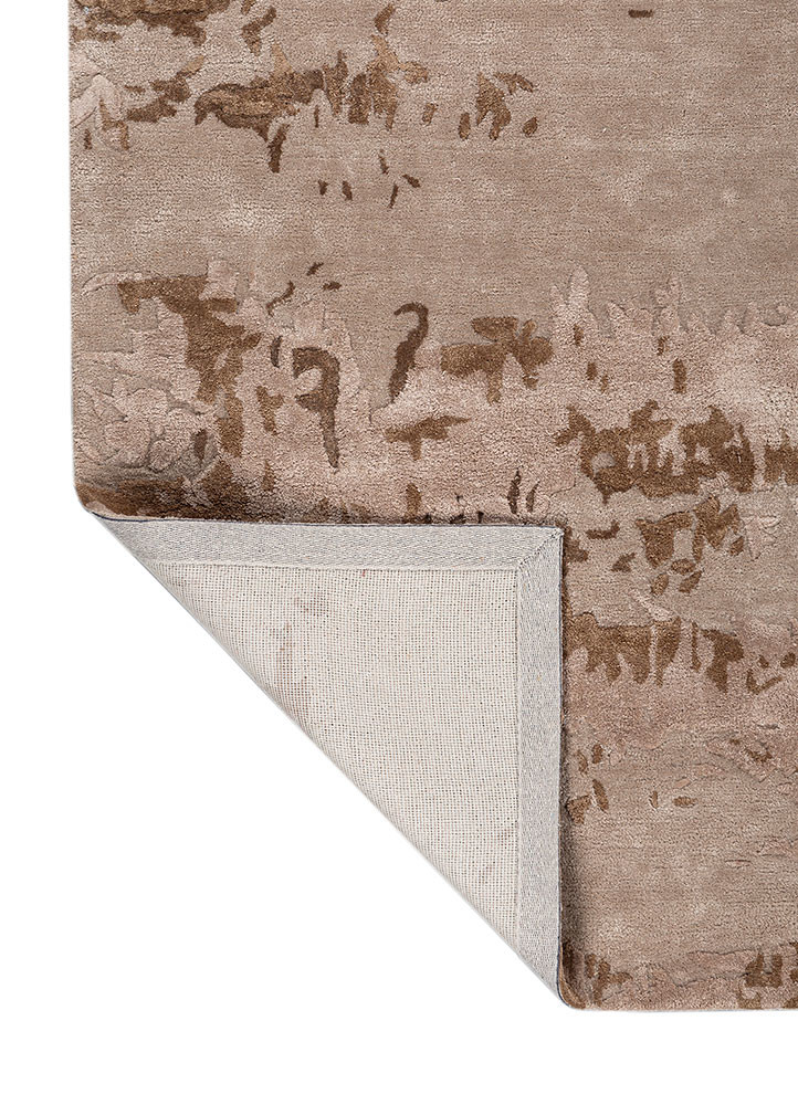 genesis beige and brown wool and viscose hand tufted Rug - Backing Shot genesis beige and brown wool and viscose hand tufted Rug - Backing Shot