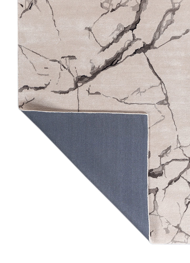 genesis ivory wool and viscose hand tufted Rug - Backing Shot
