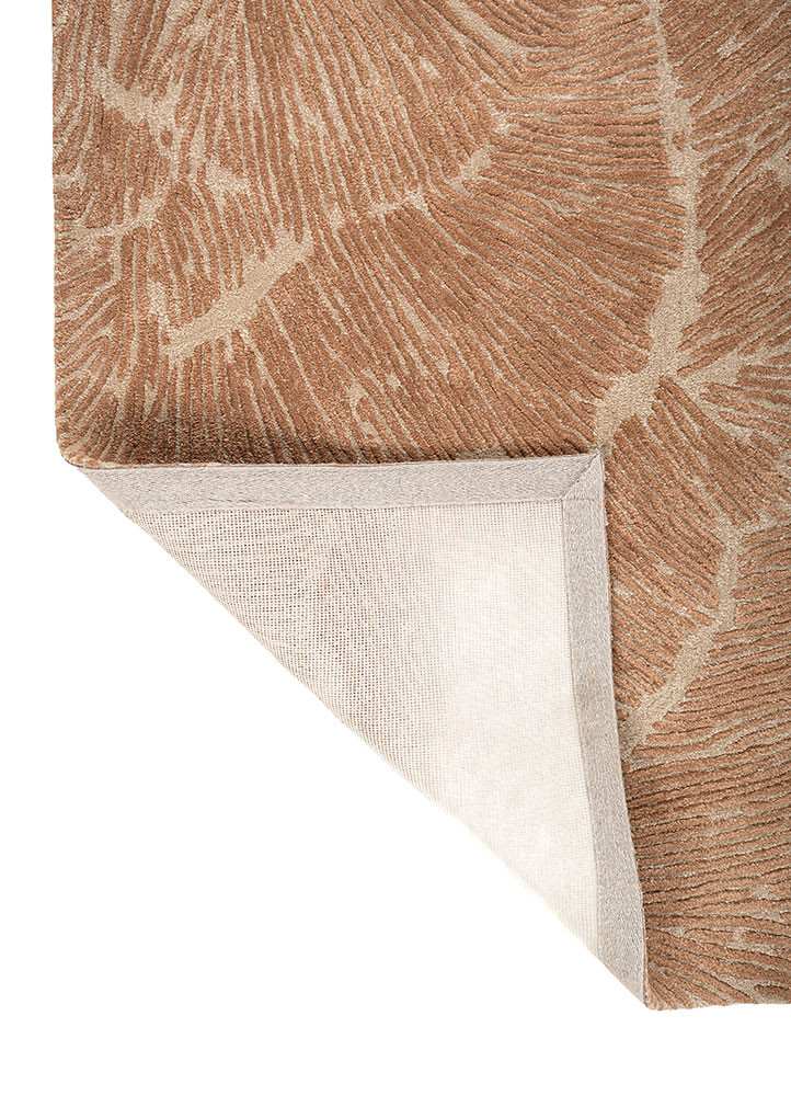aprezo beige and brown wool and viscose hand tufted Rug - Backing Shot aprezo beige and brown wool and viscose hand tufted Rug - Backing Shot