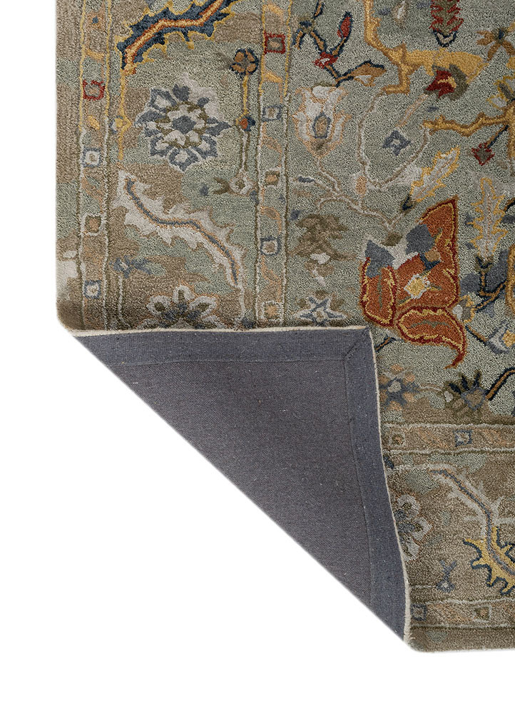 mythos blue wool and viscose hand tufted Rug - Backing Shot