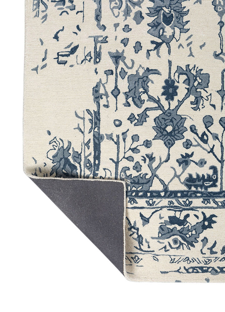 imara ivory wool and viscose hand tufted Rug - Backing Shot