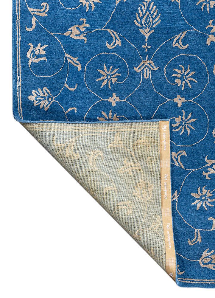 imara blue wool and viscose hand tufted Rug - Backing Shot imara blue wool and viscose hand tufted Rug - Backing Shot