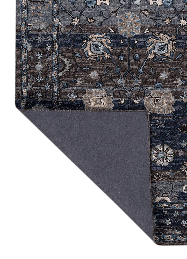 mythos blue wool hand tufted Rug - Backing Shot mythos blue wool hand tufted Rug - Backing Shot
