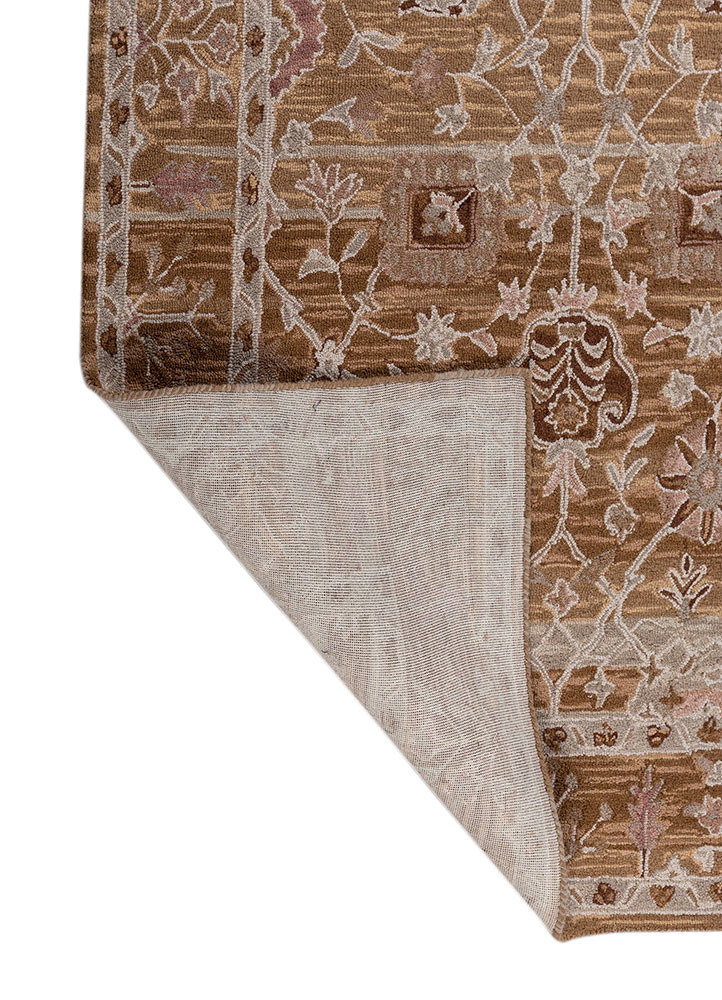mythos beige and brown wool hand tufted Rug - Backing Shot mythos beige and brown wool hand tufted Rug - Backing Shot