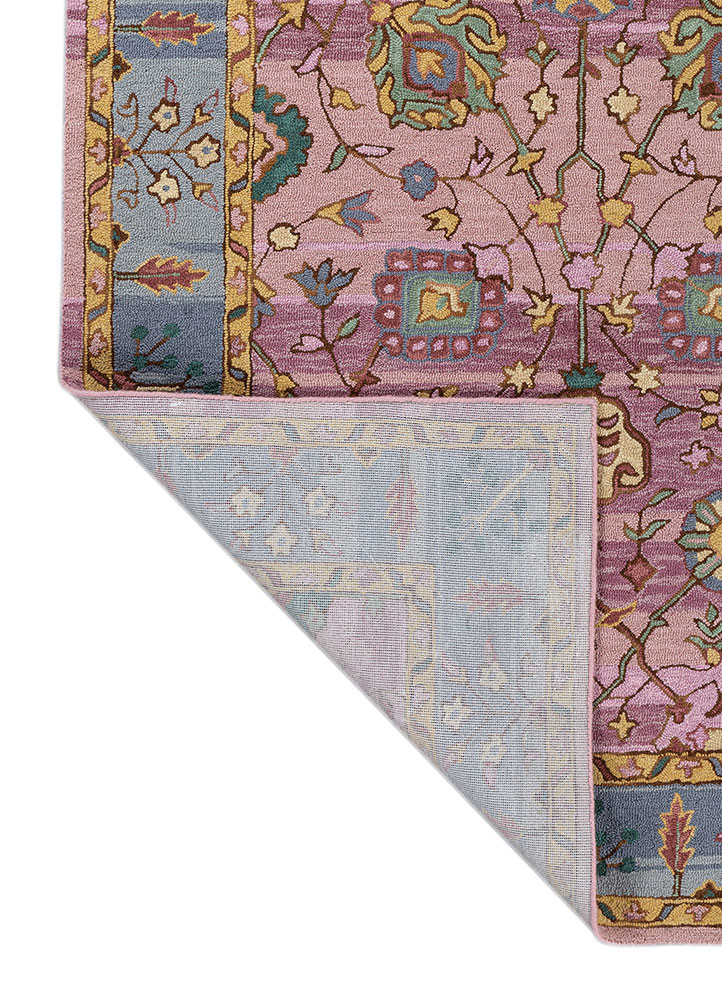mythos pink and purple wool hand tufted Rug - Backing Shot mythos pink and purple wool hand tufted Rug - Backing Shot