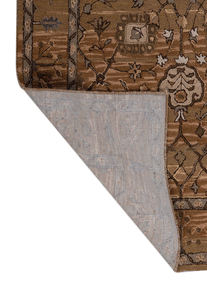 mythos beige and brown wool hand tufted Rug - Backing Shot mythos beige and brown wool hand tufted Rug - Backing Shot