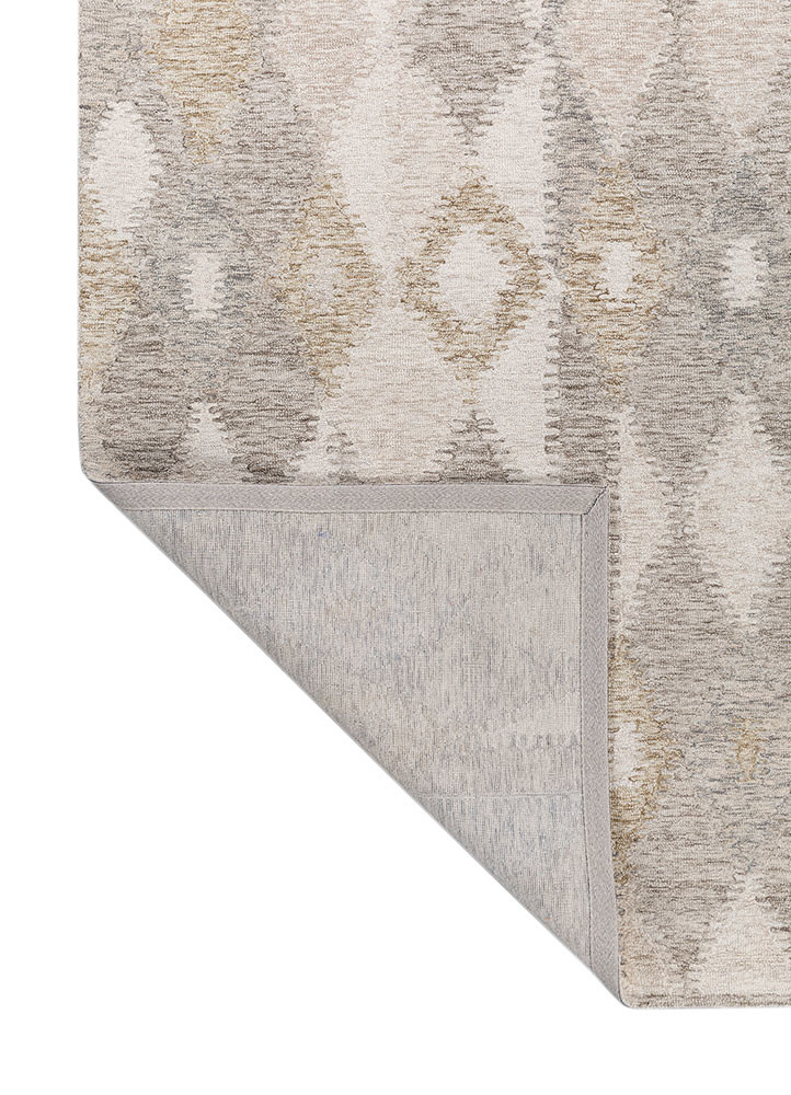 modo beige and brown wool hand tufted Rug - Backing Shot modo beige and brown wool hand tufted Rug - Backing Shot