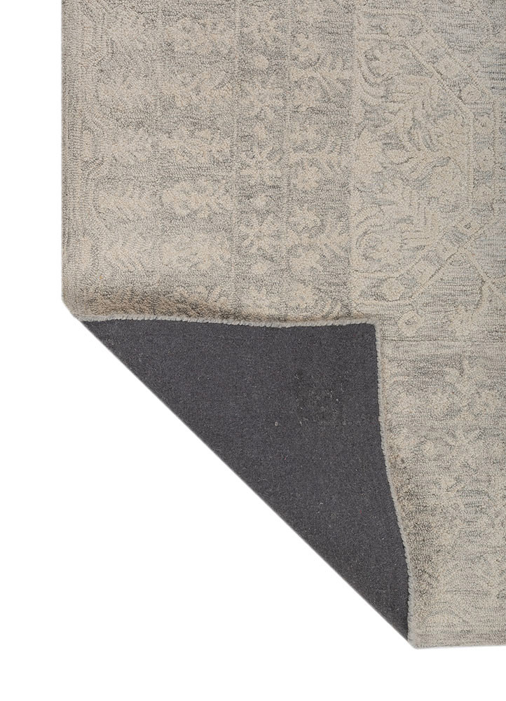 imara blue wool hand tufted Rug - Backing Shot