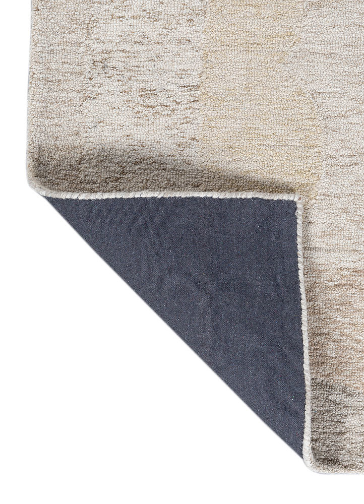 pathways grey and black wool hand tufted Rug - Backing Shot