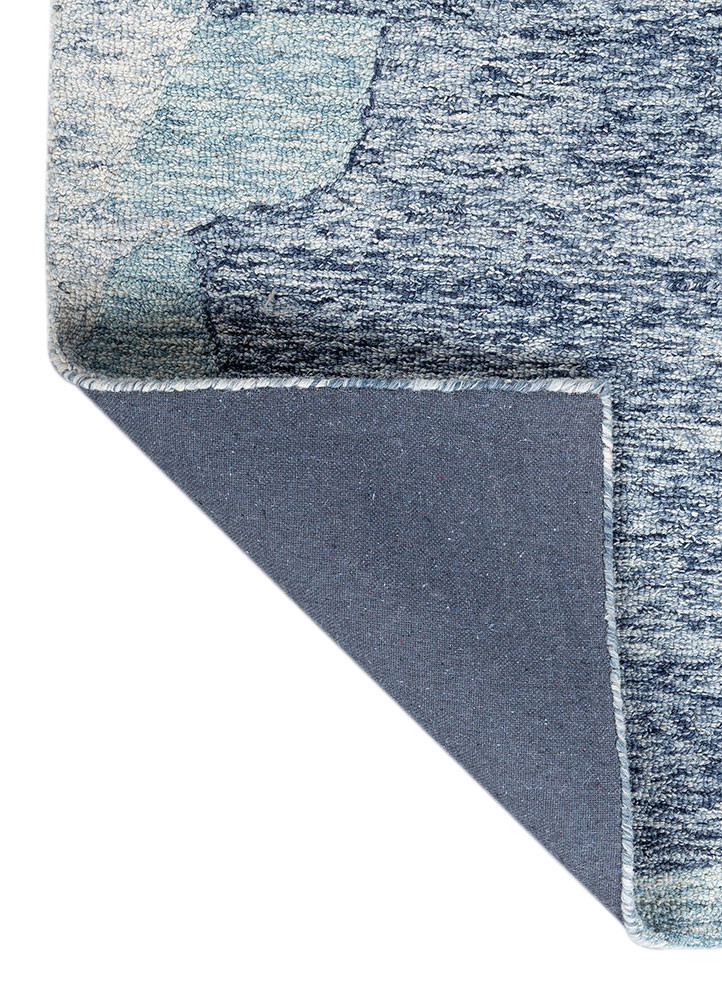 pathways blue wool hand tufted Rug - Backing Shot pathways blue wool hand tufted Rug - Backing Shot