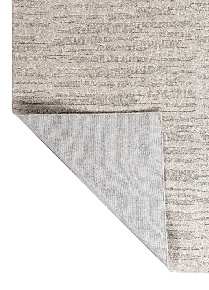 pathways grey and black wool hand tufted Rug - Backing Shot