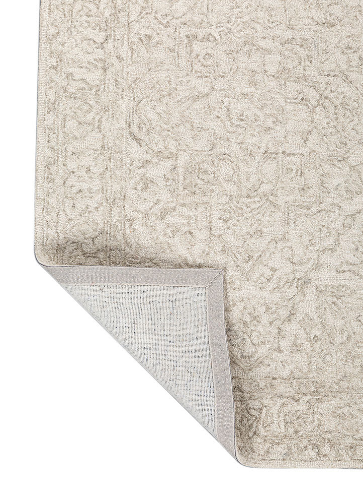 imara ivory wool hand tufted Rug - Backing Shot