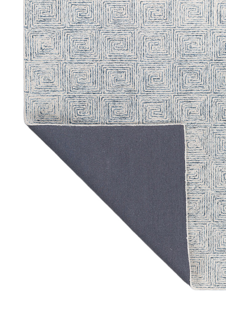 pathways blue wool hand tufted Rug - Backing Shot pathways blue wool hand tufted Rug - Backing Shot