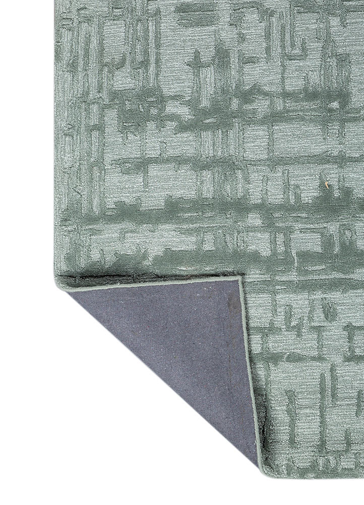 genesis blue wool and viscose hand tufted Rug - Backing Shot