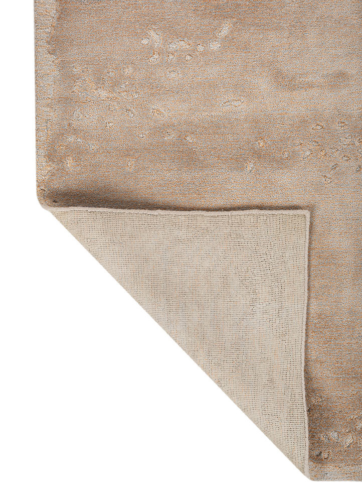 white noise ivory wool and viscose hand tufted Rug - Backing Shot