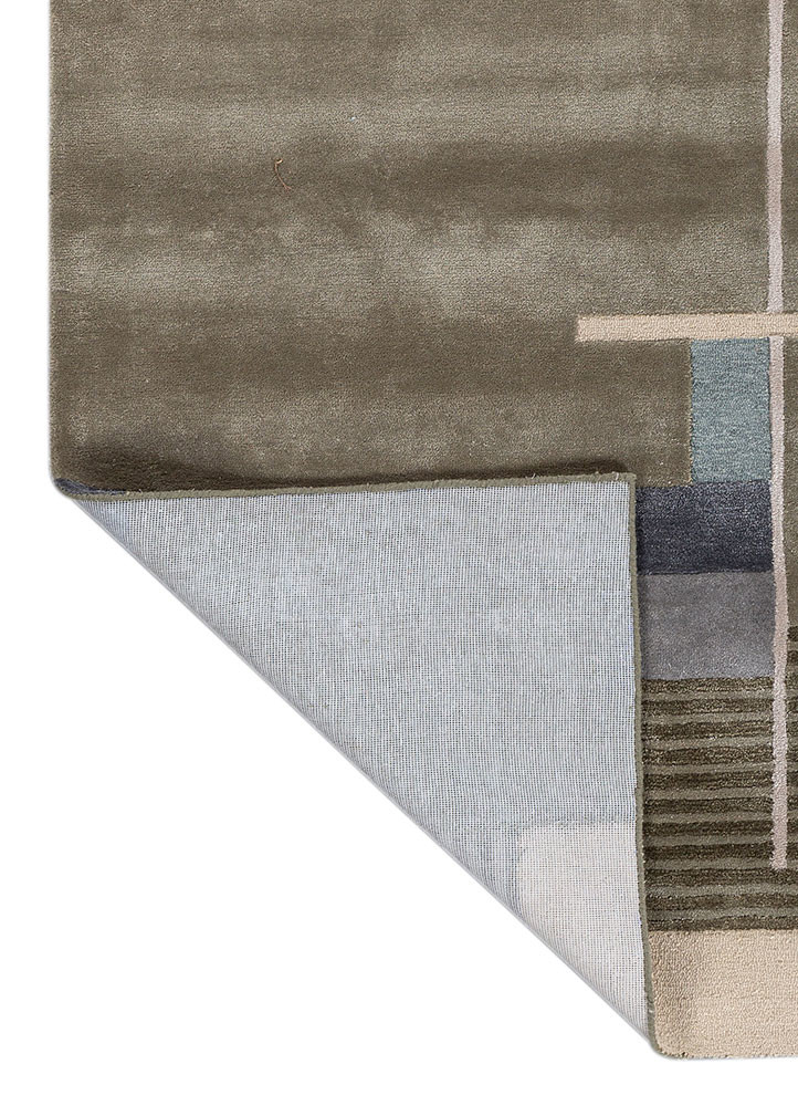 caliedo green wool and viscose hand tufted Rug - Backing Shot caliedo green wool and viscose hand tufted Rug - Backing Shot