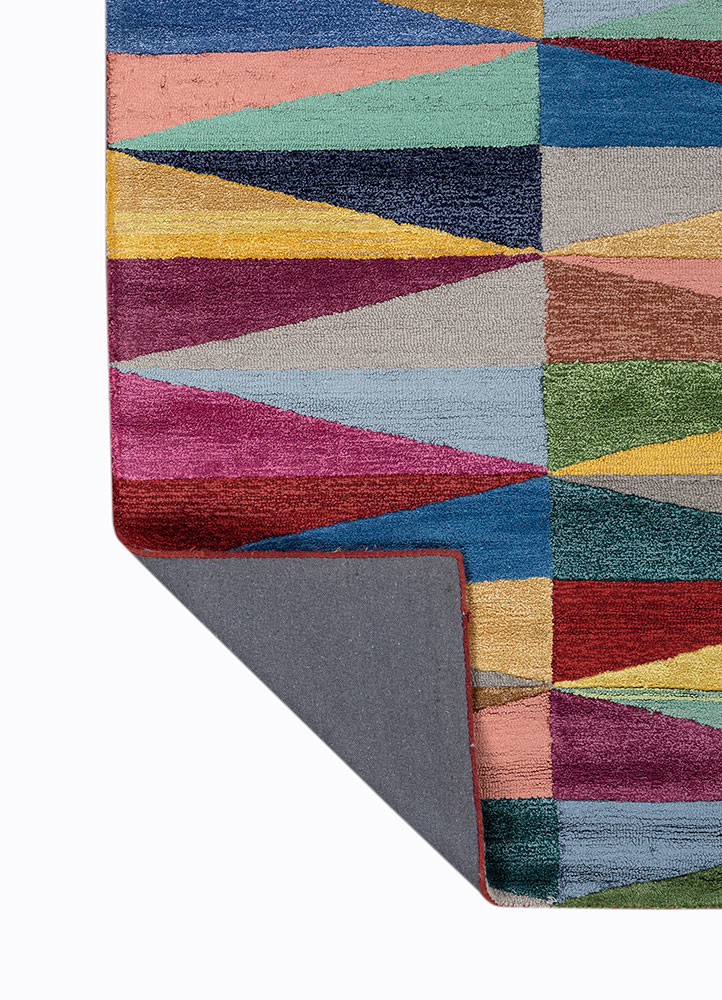 acar red and orange wool and viscose hand tufted Rug - Backing Shot acar red and orange wool and viscose hand tufted Rug - Backing Shot