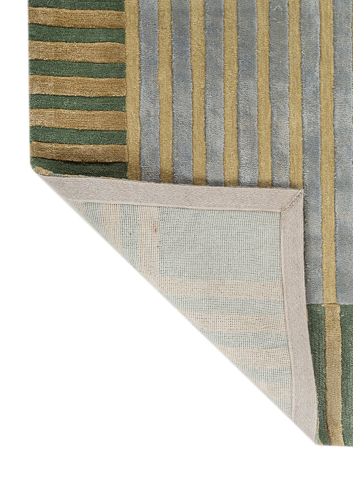 caliedo blue wool and viscose hand tufted Rug - Backing Shot caliedo blue wool and viscose hand tufted Rug - Backing Shot