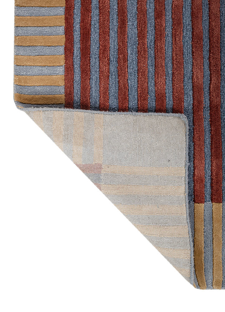 caliedo red and orange wool and viscose hand tufted Rug - Backing Shot caliedo red and orange wool and viscose hand tufted Rug - Backing Shot