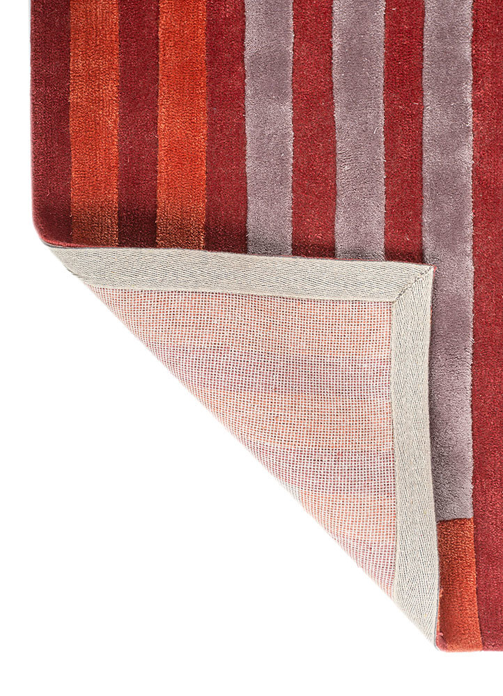 caliedo red and orange wool and viscose hand tufted Rug - Backing Shot caliedo red and orange wool and viscose hand tufted Rug - Backing Shot
