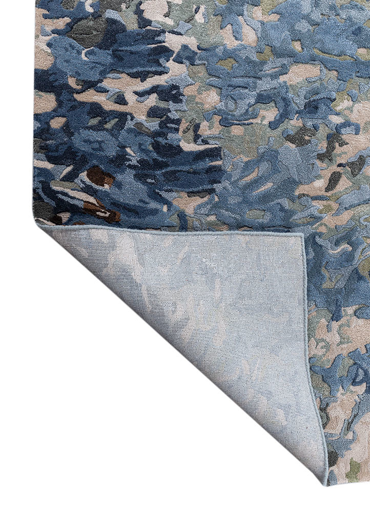 genesis blue wool and viscose hand tufted Rug - Backing Shot genesis blue wool and viscose hand tufted Rug - Backing Shot