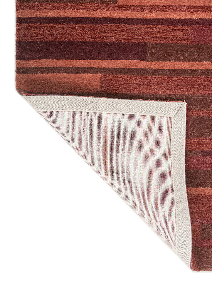 caliedo red and orange wool and viscose hand tufted Rug - Backing Shot caliedo red and orange wool and viscose hand tufted Rug - Backing Shot