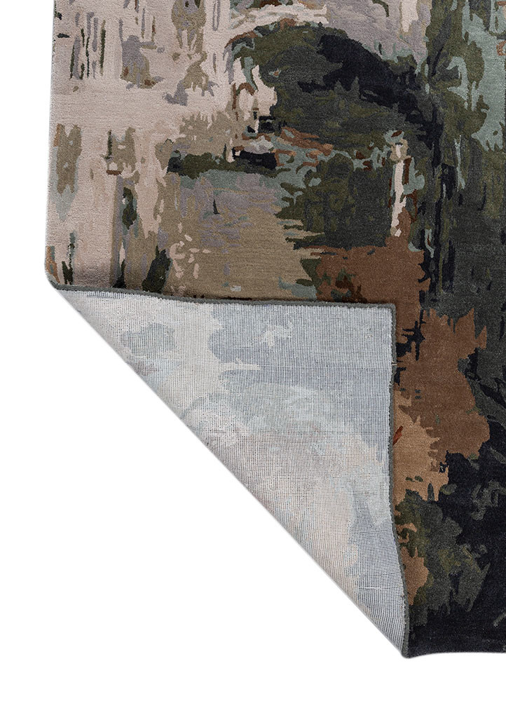 genesis blue wool and viscose hand tufted Rug - Backing Shot