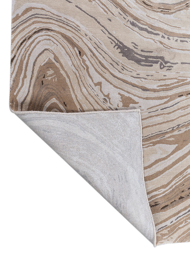 genesis ivory wool and viscose hand tufted Rug - Backing Shot