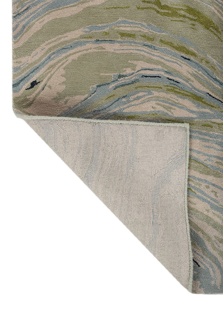 genesis green wool and viscose hand tufted Rug - Backing Shot genesis green wool and viscose hand tufted Rug - Backing Shot