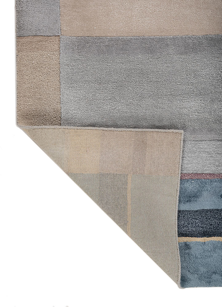 caliedo blue wool and viscose hand tufted Rug - Backing Shot caliedo blue wool and viscose hand tufted Rug - Backing Shot