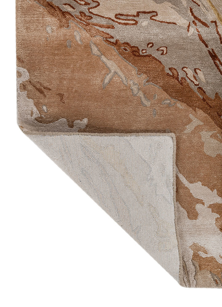 genesis beige and brown wool and viscose hand tufted Rug - Backing Shot genesis beige and brown wool and viscose hand tufted Rug - Backing Shot