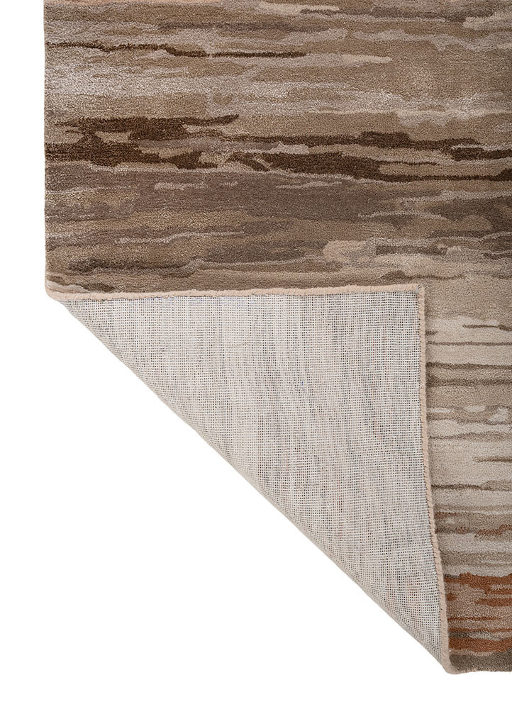 genesis red and orange wool and viscose hand tufted Rug - Backing Shot