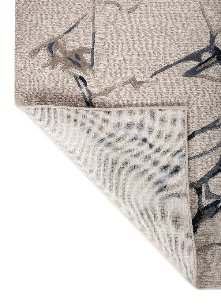 genesis ivory wool and viscose hand tufted Rug - Backing Shot
